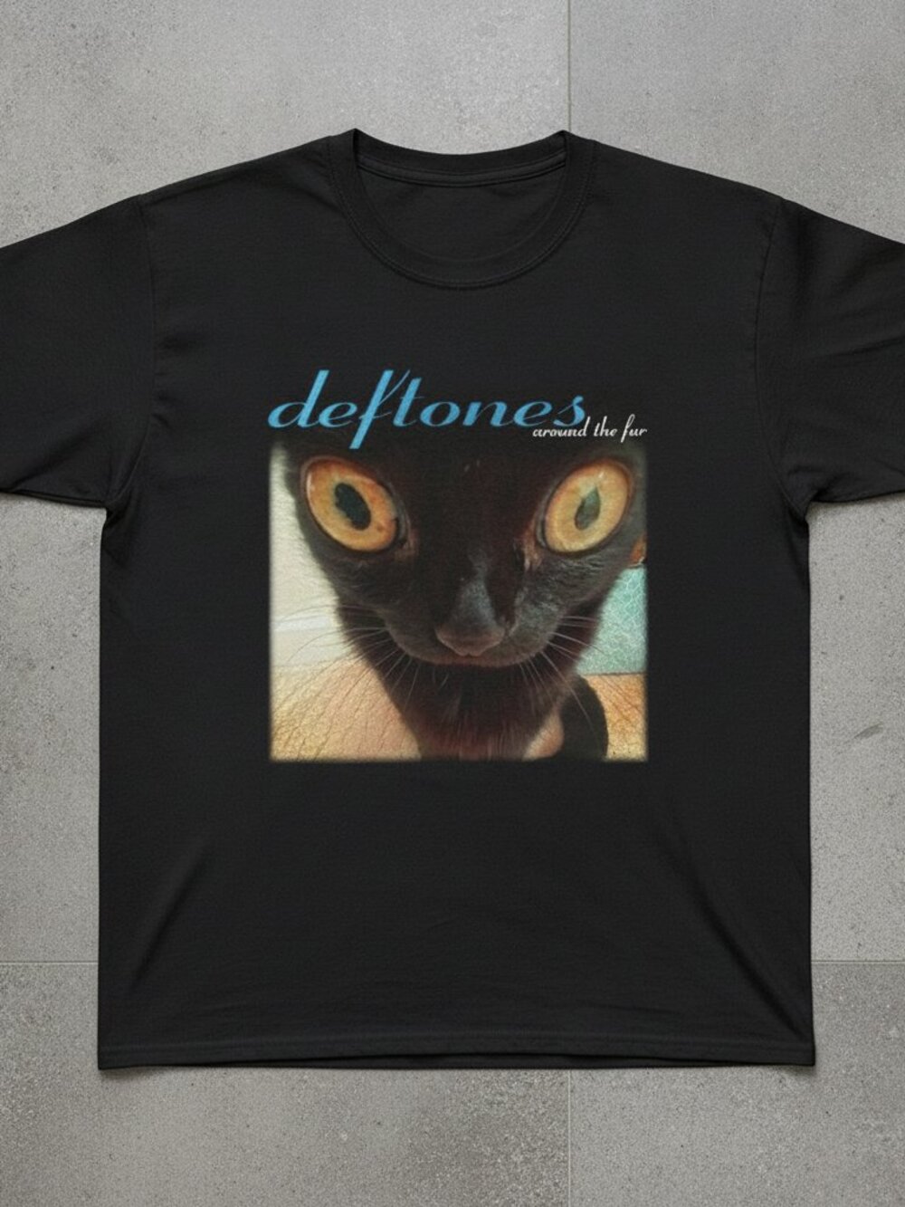 Deftones Around the Fur T-Shirt | Black Cat Graphic Tee | Alternative Rock Band